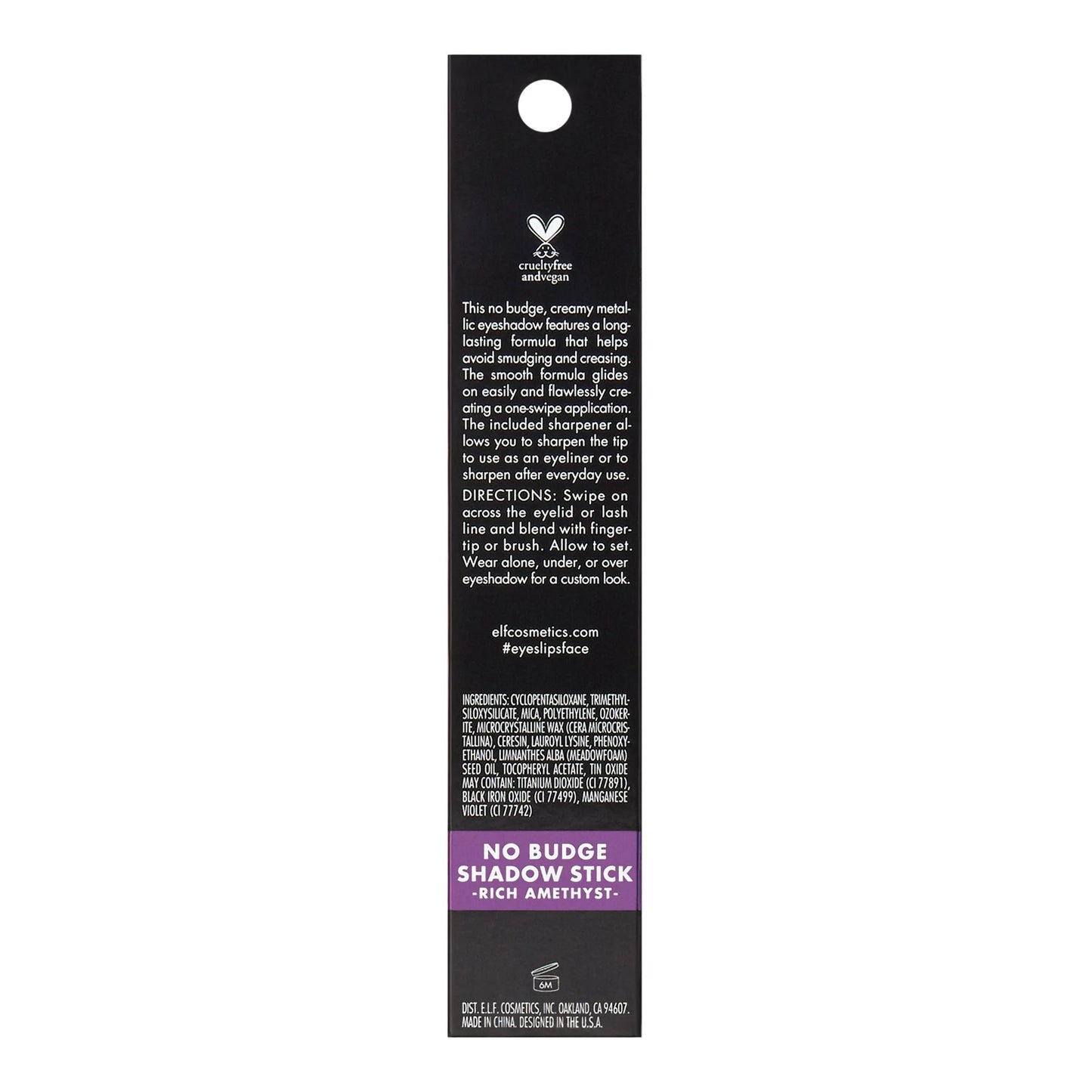 E.L.F. No Budge Shadow Stick, Rich Amethyst, 0.05Oz