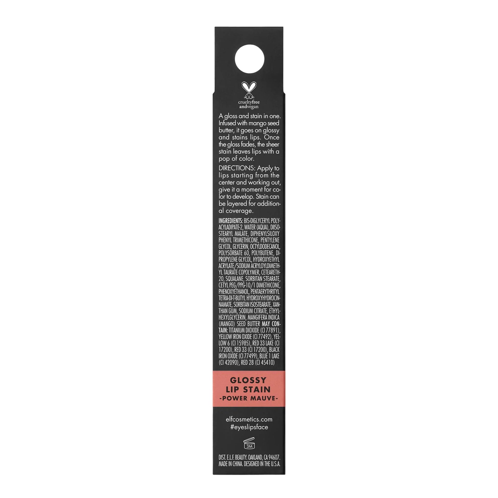 E.L.F. Glossy Lip Stain, Power Mauves, 0.1 Fl Oz