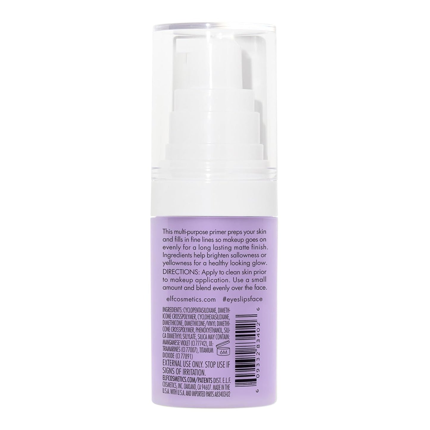 Brightening Lavender Face Primer, Face Makeup Primer for Neutralizing Uneven Skin Tones & Brightening Complexion, Vegan & Cruelty-Free