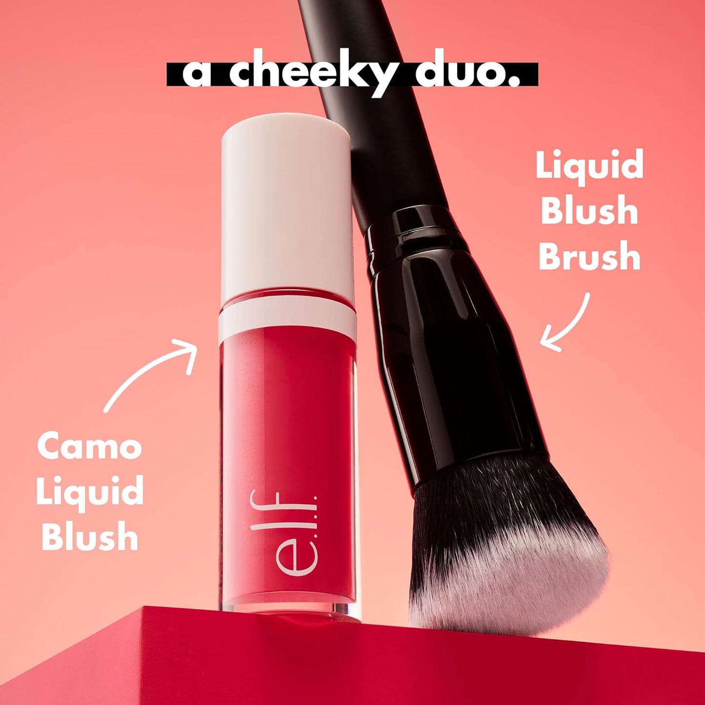 Camo Liquid Blush Brush, Angled Blush Brush Ideal for Applying & Blending Colors on Cheeks, Soft, Dense Bristles, Vegan & Cruelty-Free