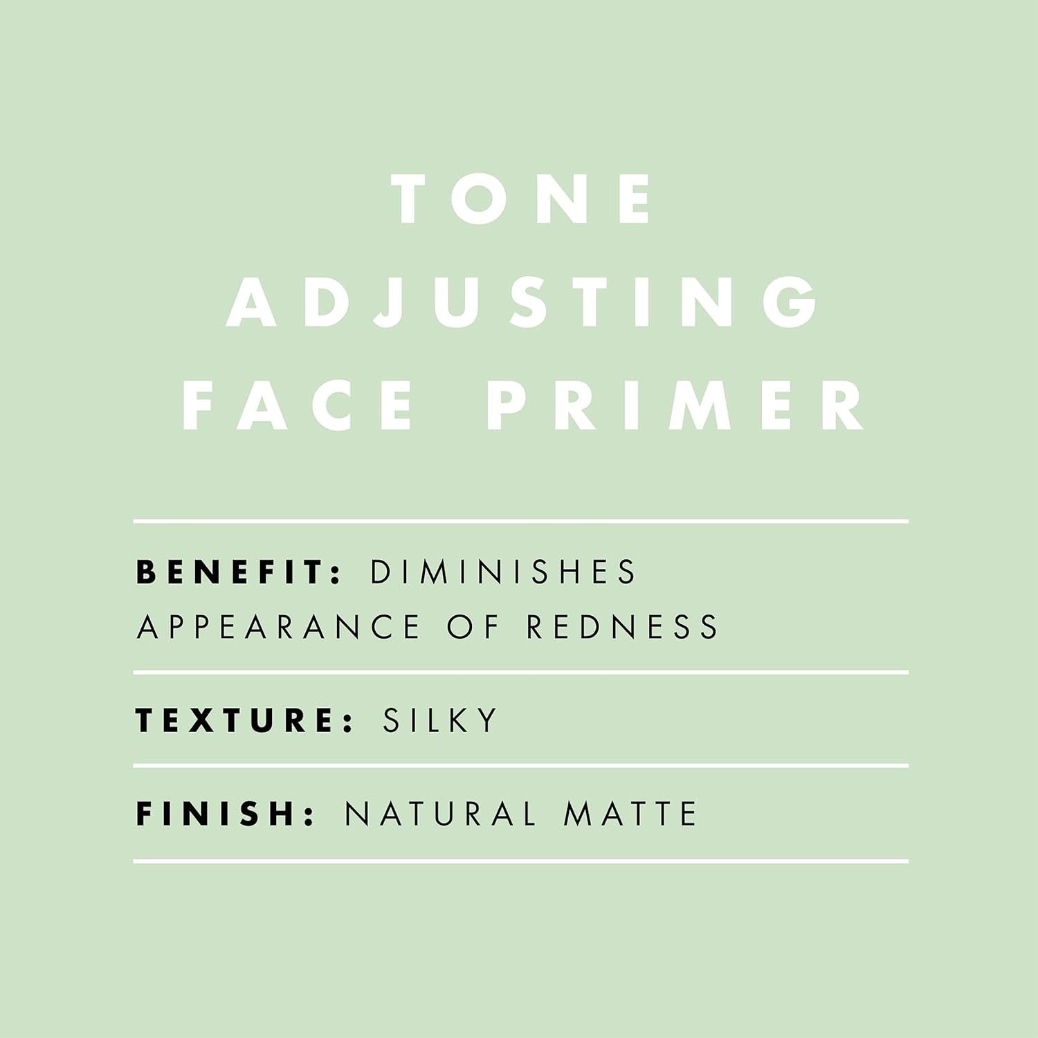 Tone Adjusting Face Primer, Makeup Primer for Neutralizing Uneven Skin Tones & Redness, Grips Makeup to Last, Vegan & Cruelty-Free, Large