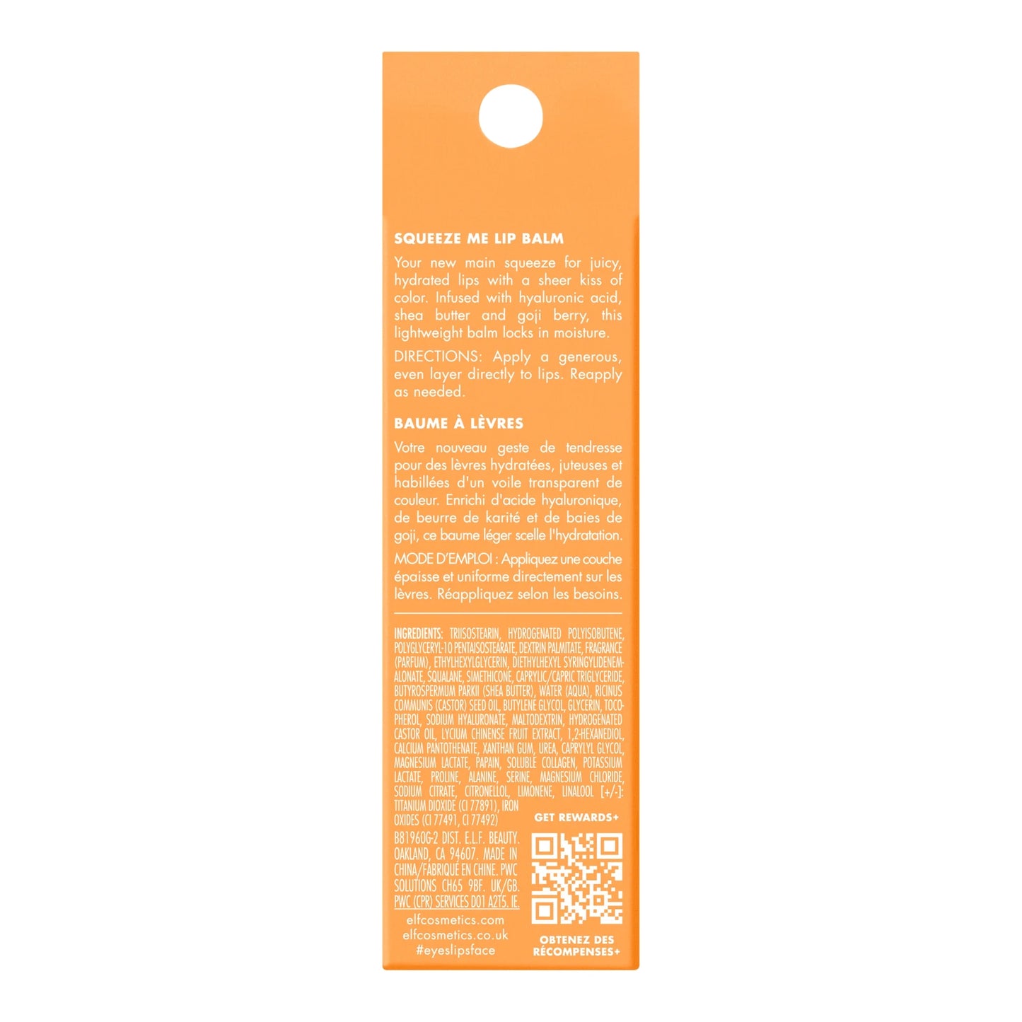 E.L.F. Squeeze Me Lip Balm, Peach, 0.21Oz