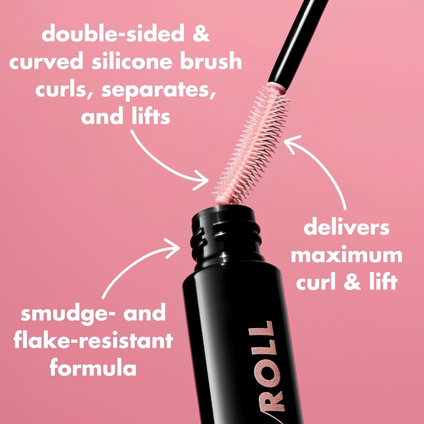 Lash 'N Roll Mascara, Curling Mascara for Visibly Lifted Lashes, Lifts & Separates Lashes. Long-Lasting Formula, Vegan & Cruelty-Free, Deep Brown