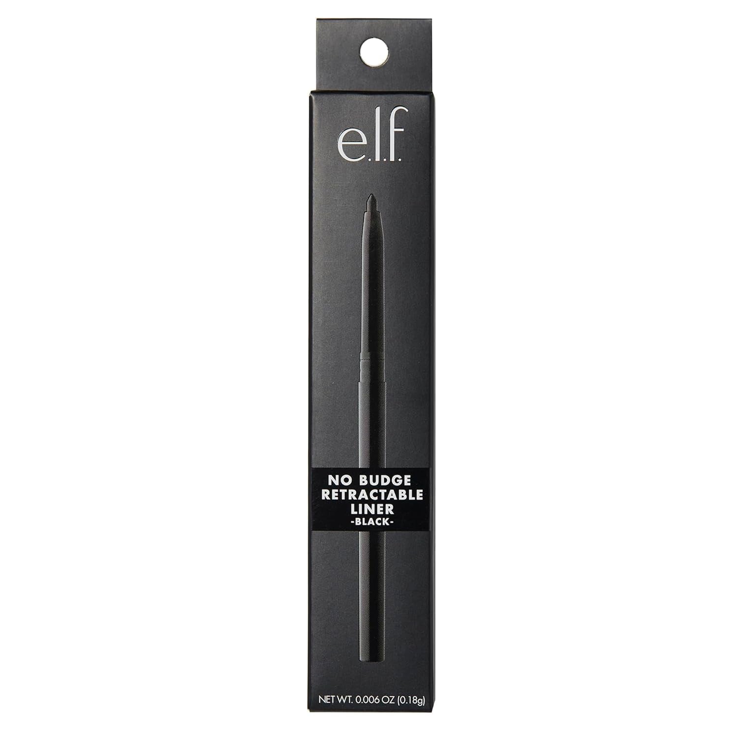 No Budge Retractable Eyeliner, Creamy, Ultra-Pigmented & Waterproof, Creates Bold & Defined Lines, Vegan & Cruelty-Free, Black 0.006 Oz