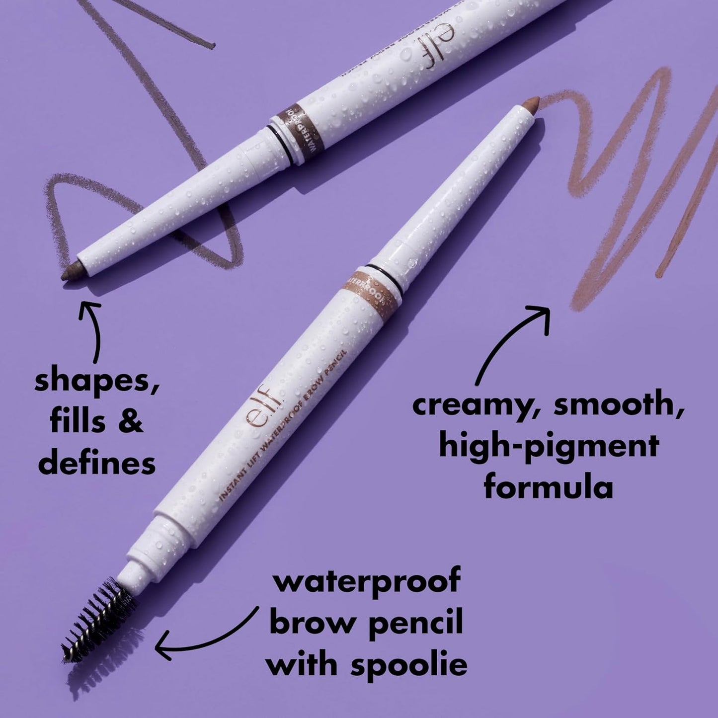 Instant Lift Waterproof Brow Pencil, Long-Lasting Eyebrow Pencil for Grooming & Shaping Brows, Vegan & Cruelty-Free, Deep Brown